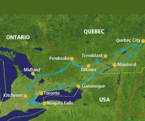 Klik op de afbeelding voor een vergroting Autoreis Canada Eastern Spirit