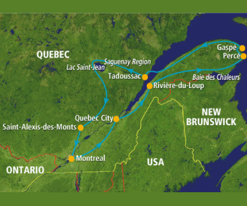 Klik op de afbeelding voor een vergroting Autoreis Canada Splendid Nature of Quebec