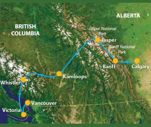 Klik op de afbeelding voor een vergroting Groepsreis Canada Rockies Trail 2018