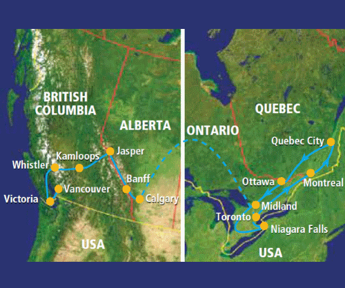 Klik op de afbeelding voor een vergroting Groepsreis Canada The Canadiana 2018