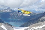 Vliegen over gletsjers en skipistes Whistler