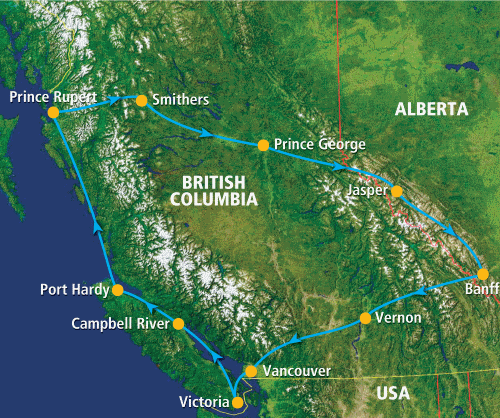 Klik op de afbeelding voor een vergroting groepsreis Canada Rocky Roundup 2018