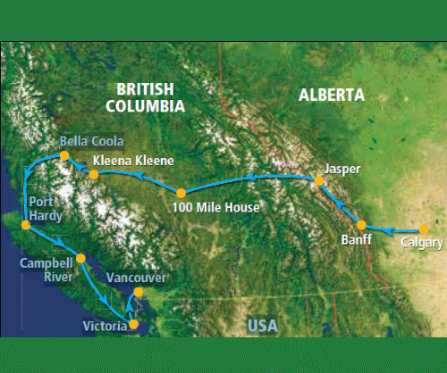Klik op de afbeelding voor een vergroting Autoreis Canada Western Explorer