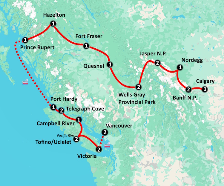 Camperrondreis Canada Inside Passage Tour kaartje 002.jpg